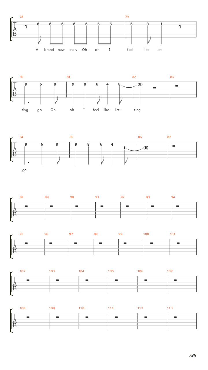 Letting Go吉他谱