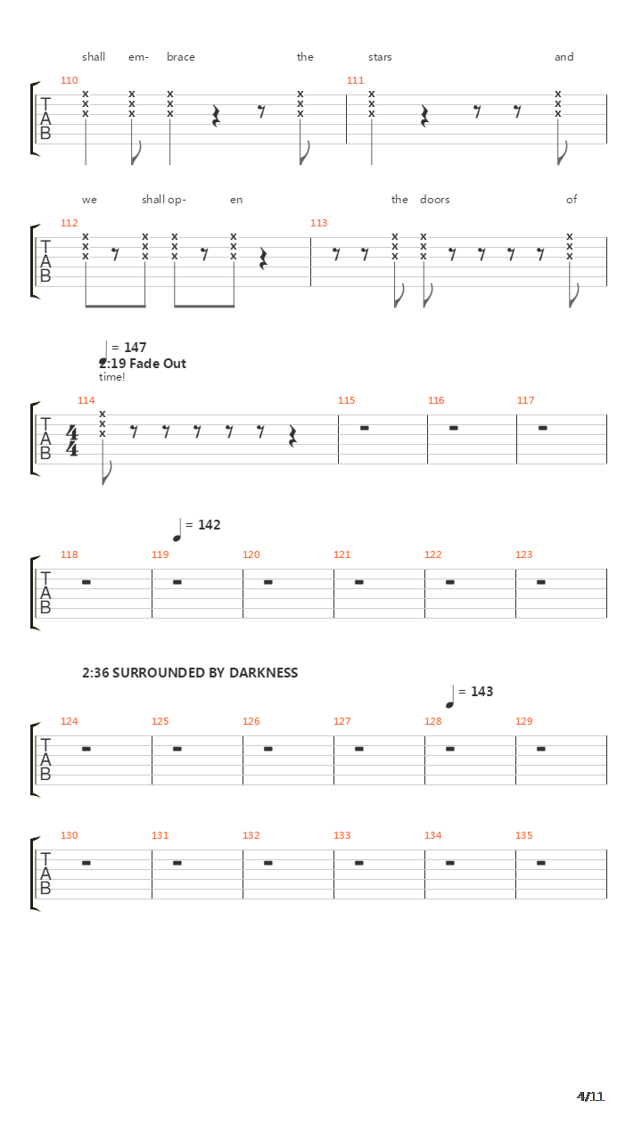 Sons Of Winter And Stars (Part 1)吉他谱