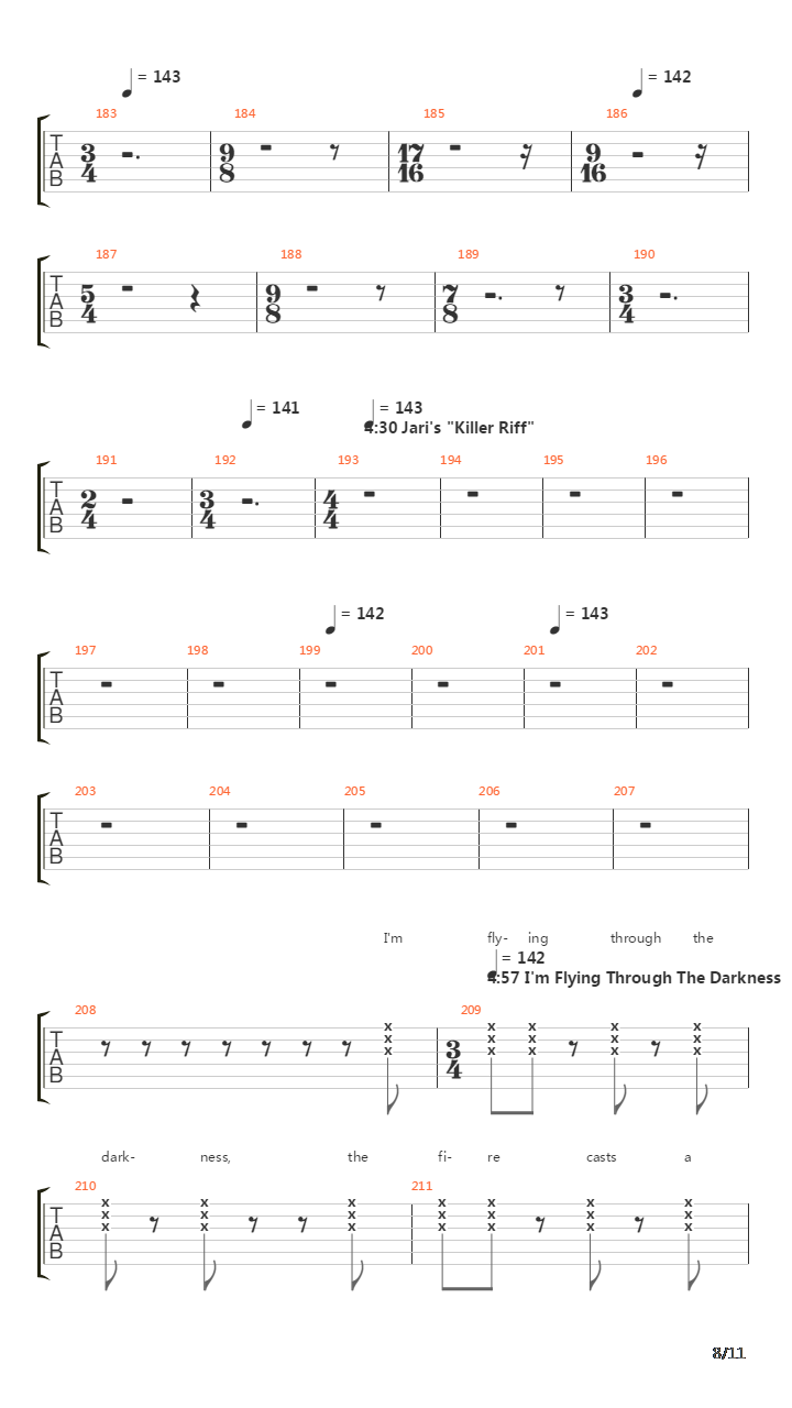 Sons Of Winter And Stars (Part 1)吉他谱