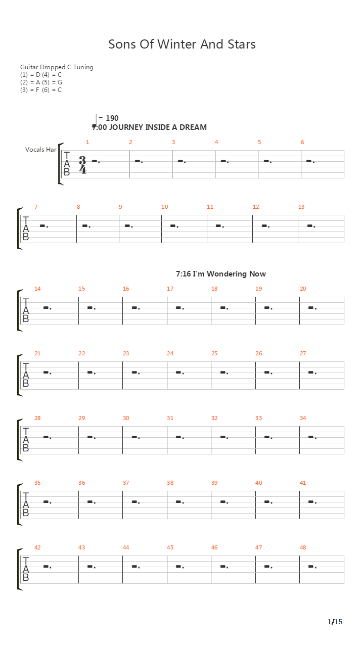 Sons Of Winter And Stars (Part 2)吉他谱