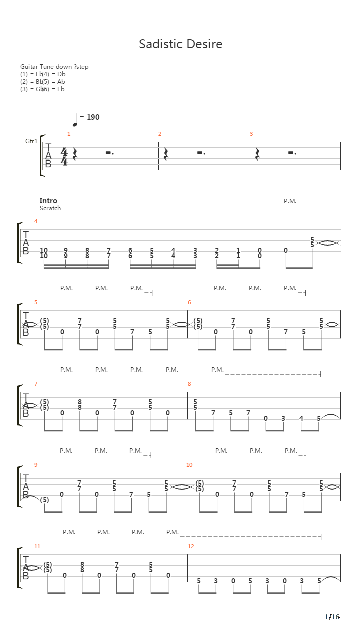 Sadistic Desire吉他谱