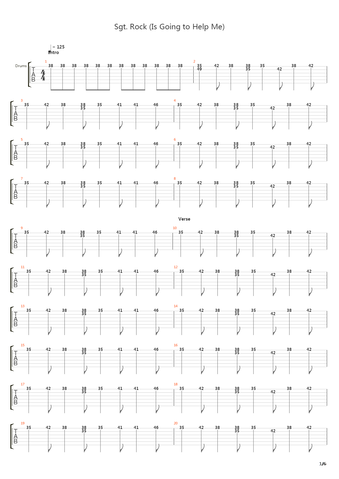 Sgt Rock (Is Going To Help Me)吉他谱