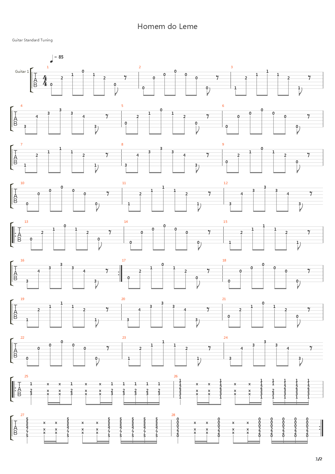 O Homem Do Leme吉他谱