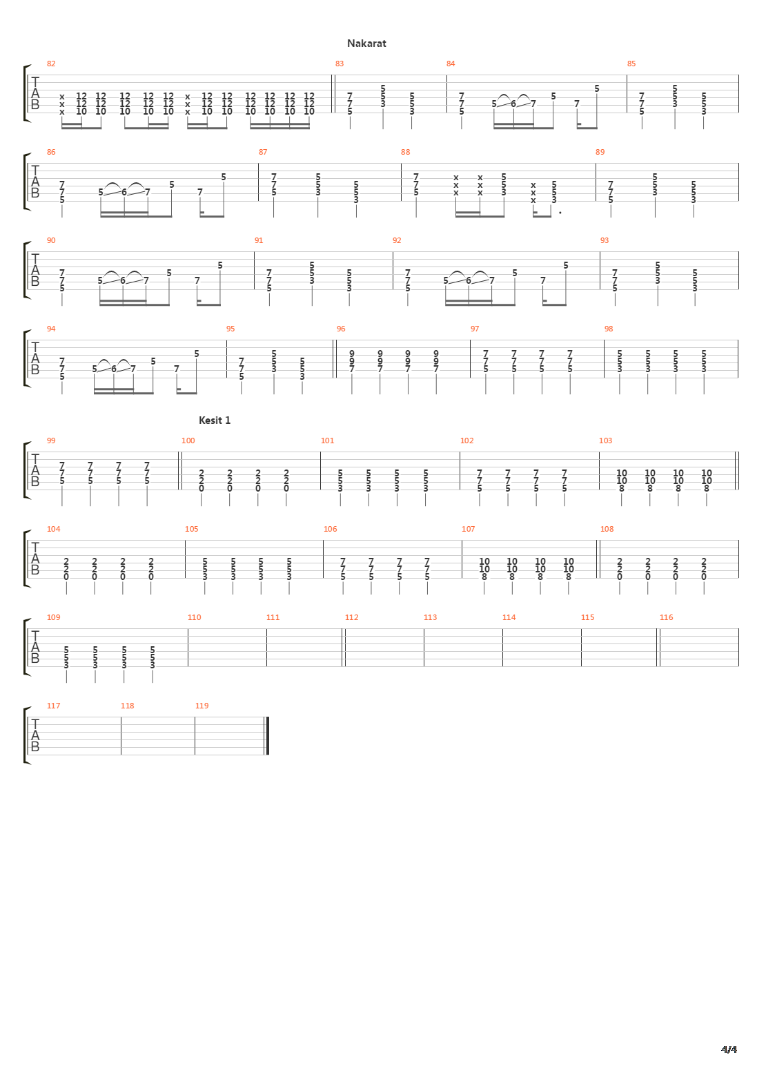 Kurtar Beni吉他谱
