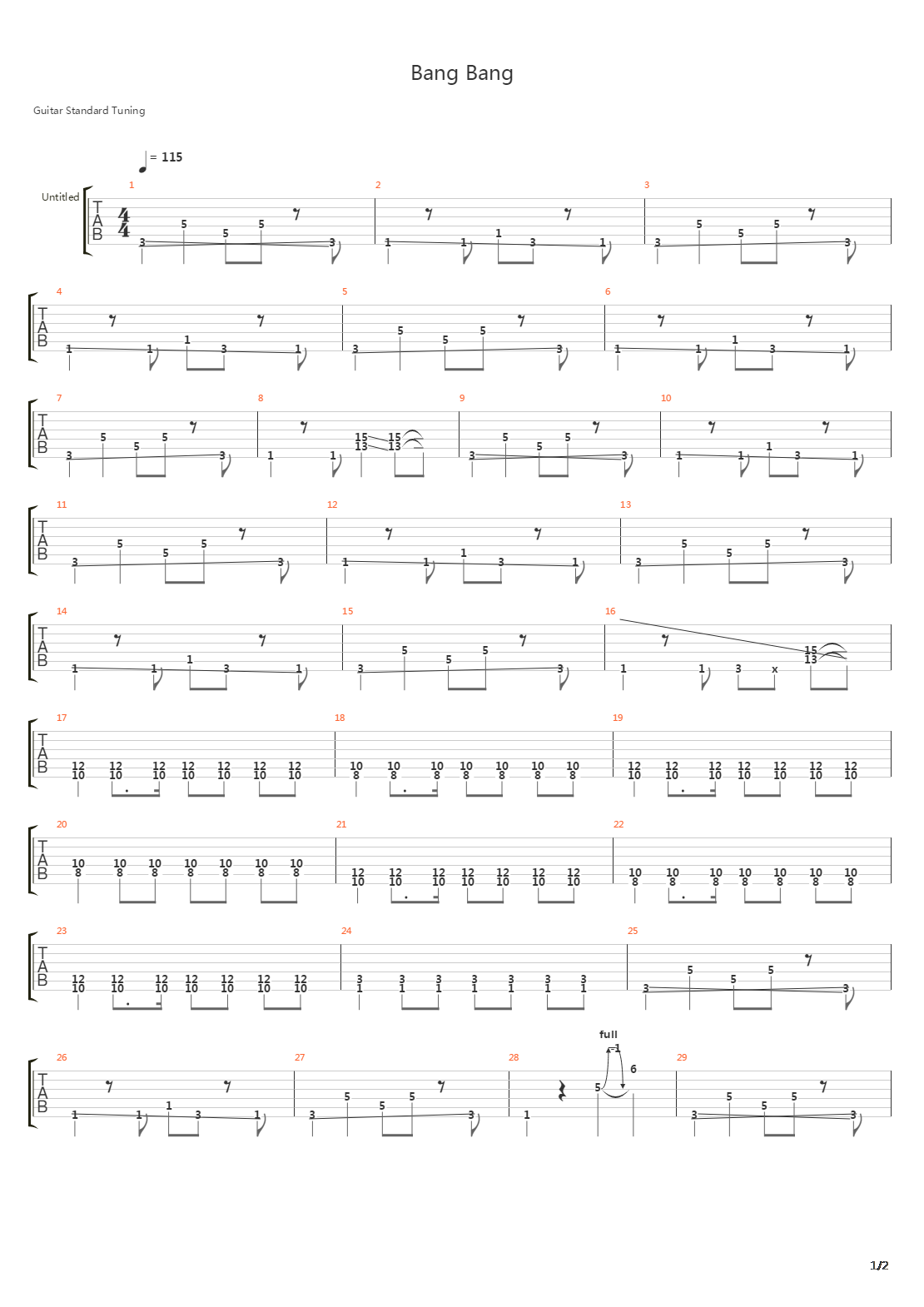 Bang吉他谱