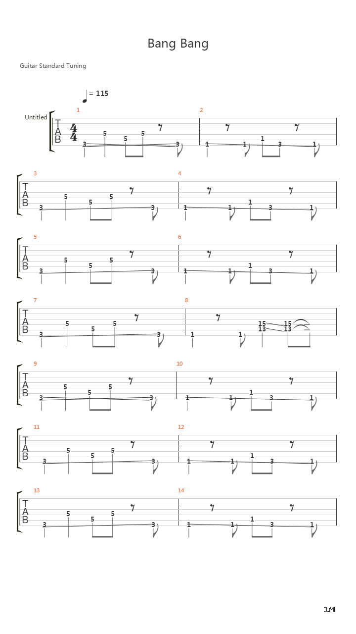 Bang吉他谱