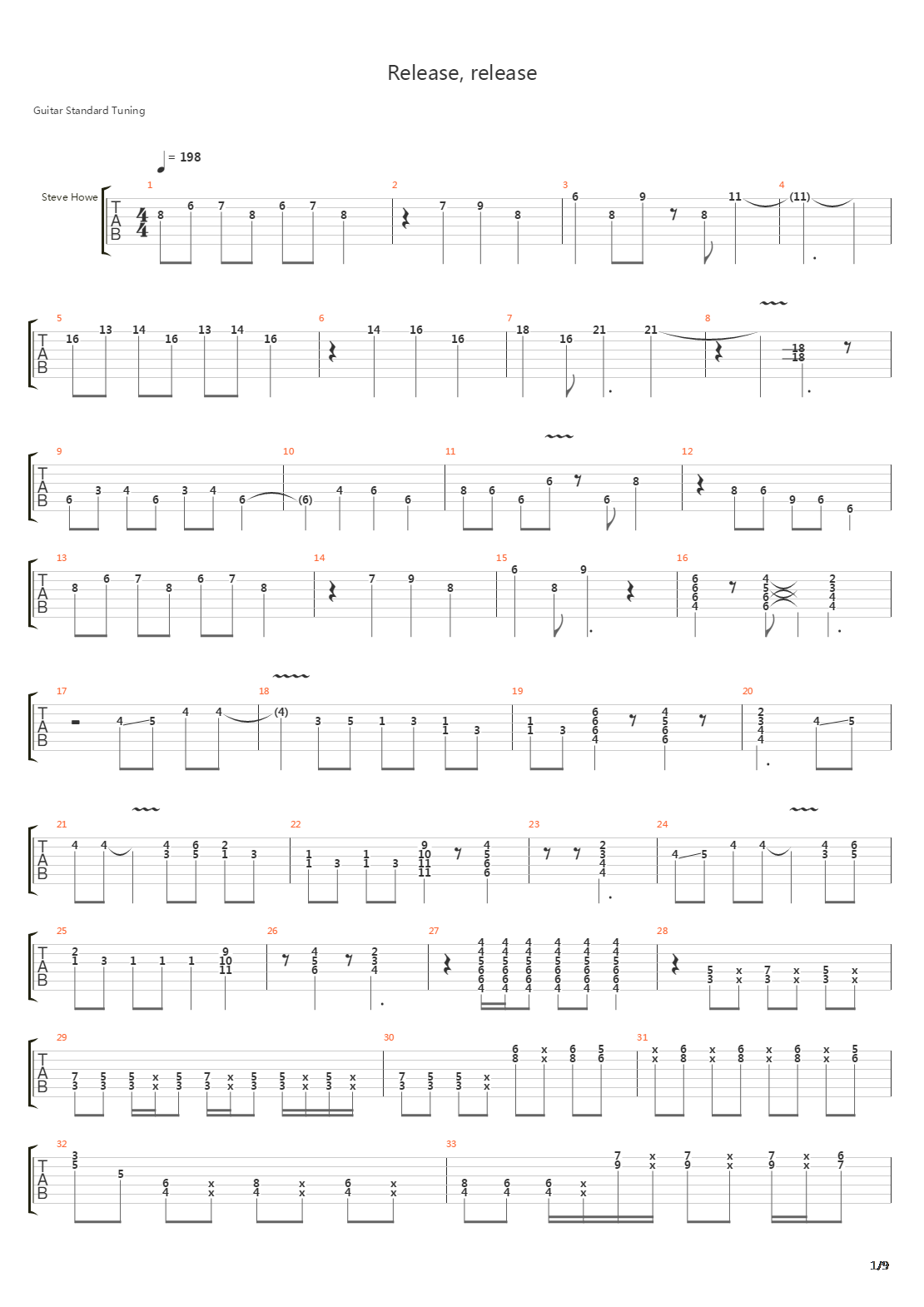 Release Release吉他谱