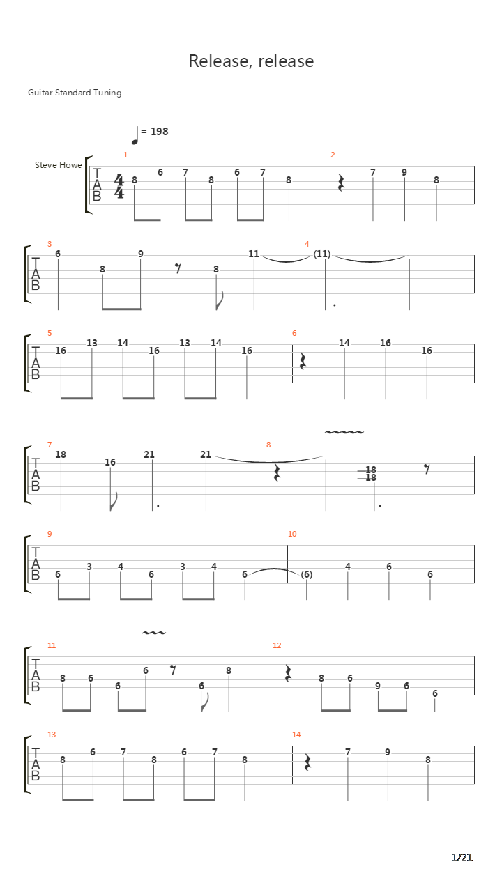 Release Release吉他谱