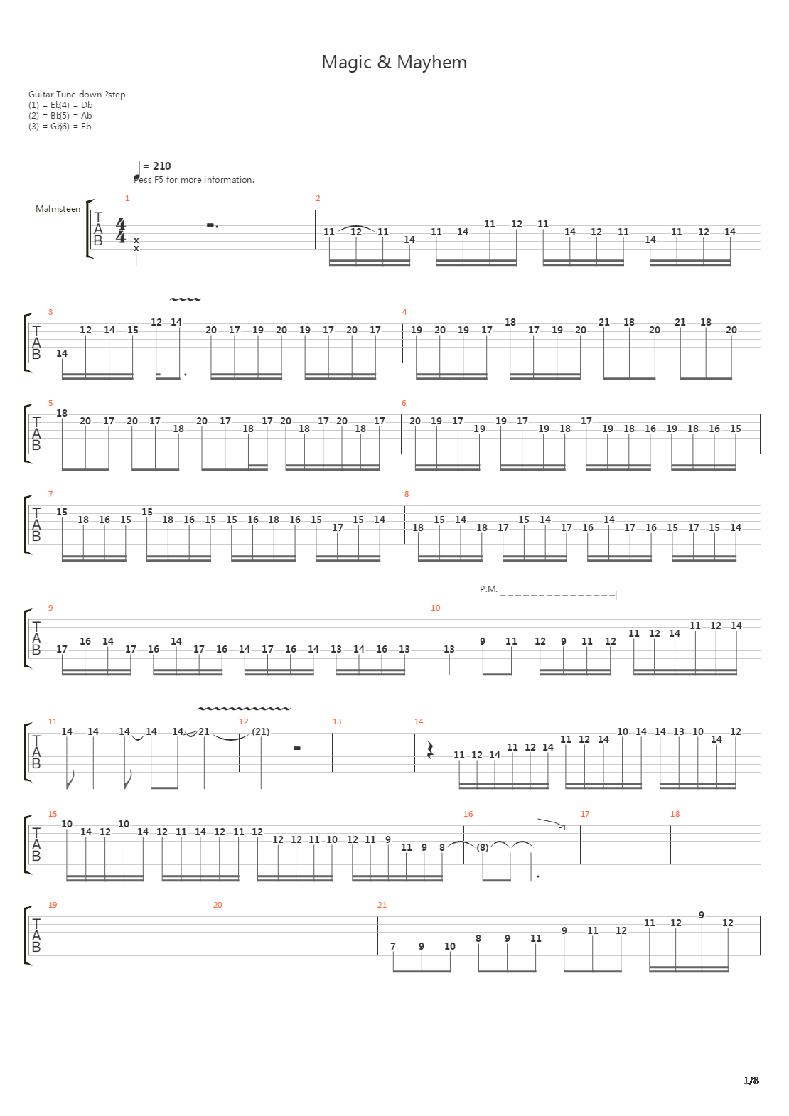 Magic And Mayhem吉他谱