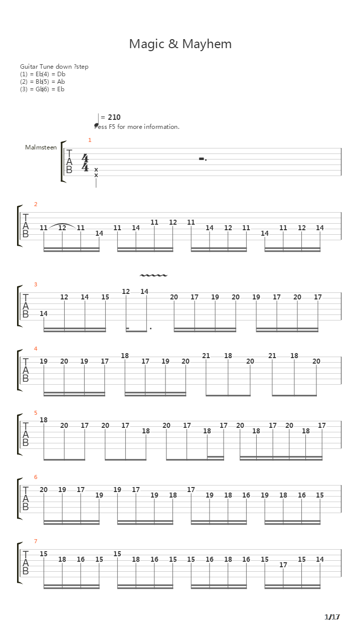Magic And Mayhem吉他谱