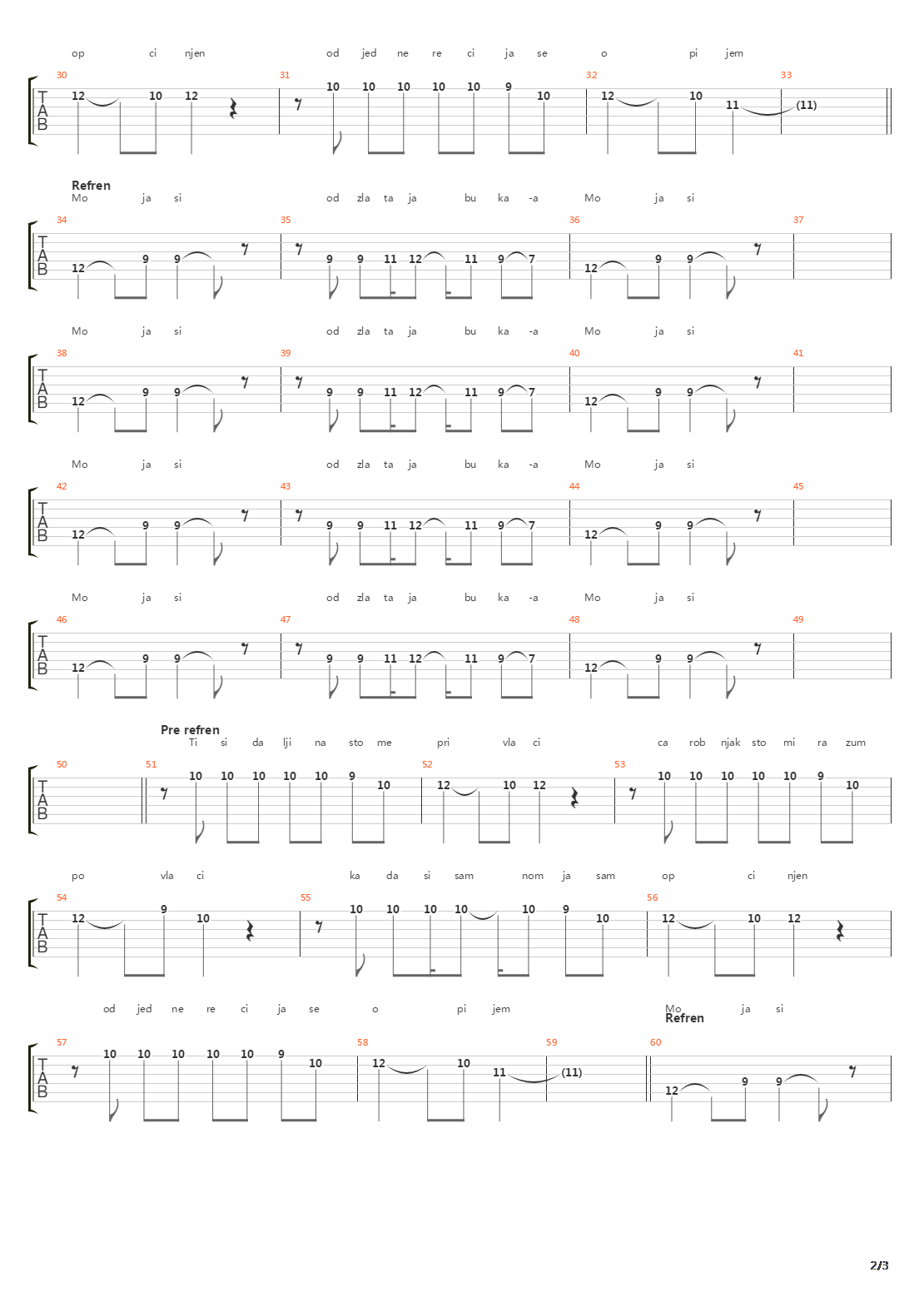 Od Zlata Jabuka (V.2)吉他谱