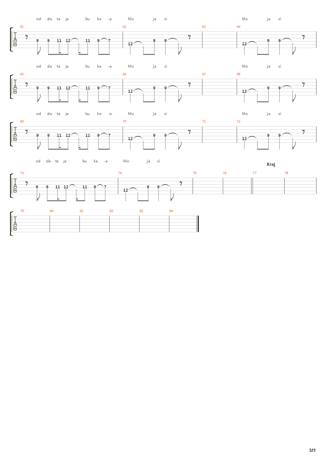 Od Zlata Jabuka (V.2)吉他谱