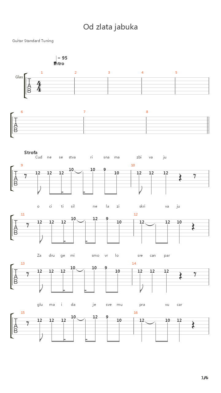 Od Zlata Jabuka (V.2)吉他谱