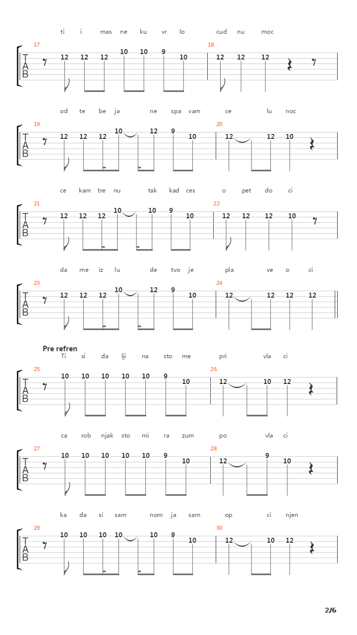 Od Zlata Jabuka (V.2)吉他谱