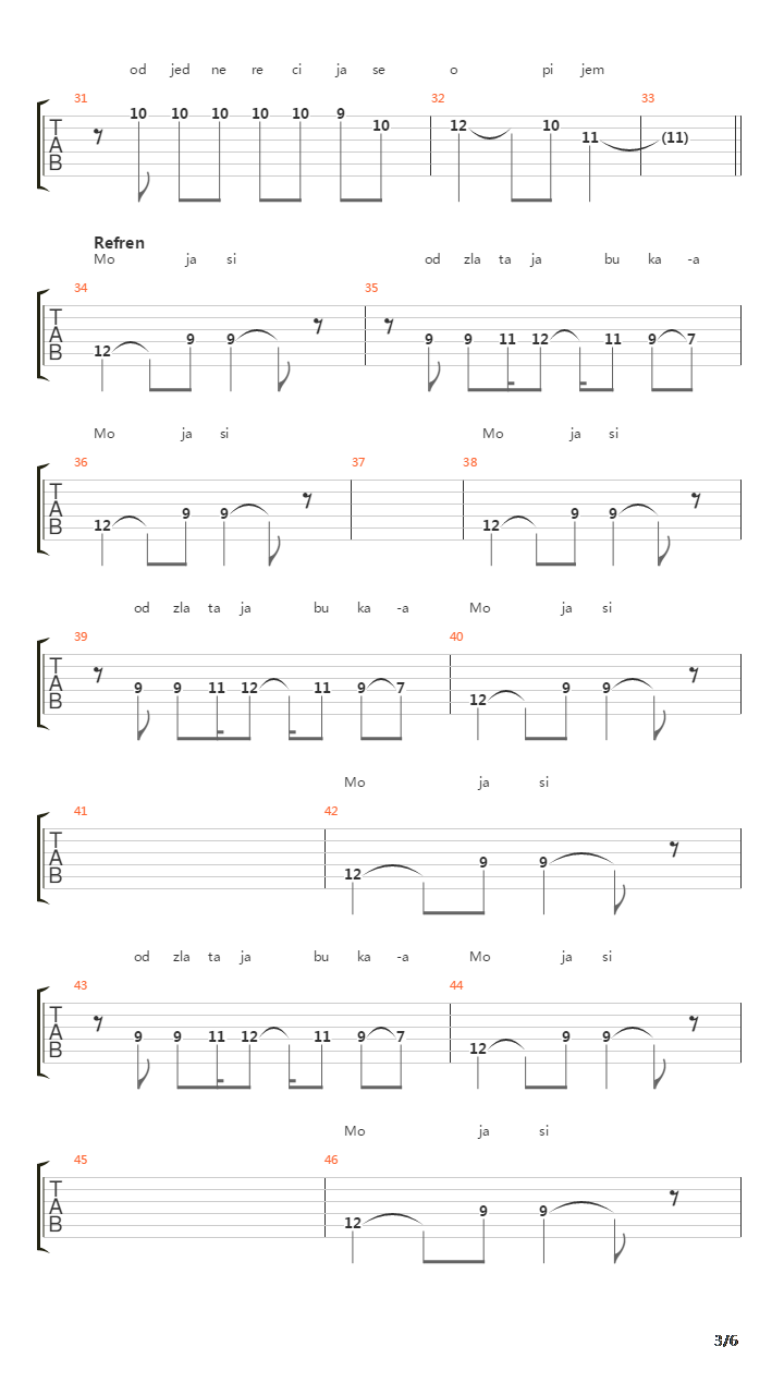 Od Zlata Jabuka (V.2)吉他谱