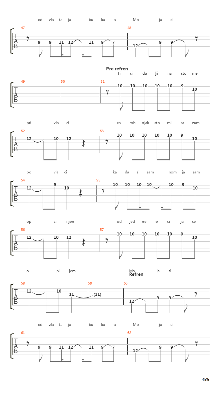 Od Zlata Jabuka (V.2)吉他谱