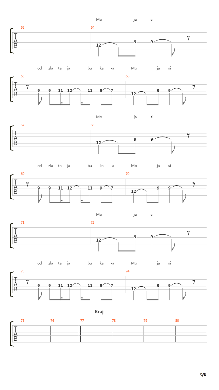 Od Zlata Jabuka (V.2)吉他谱