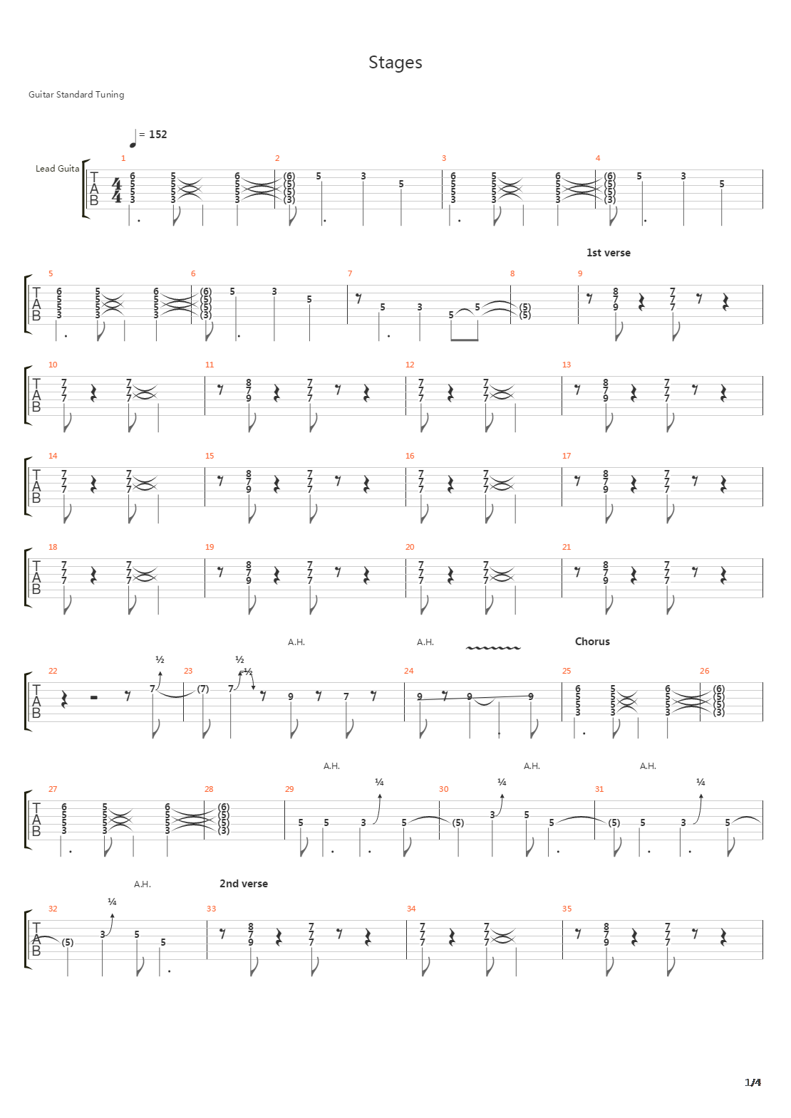 Stages吉他谱