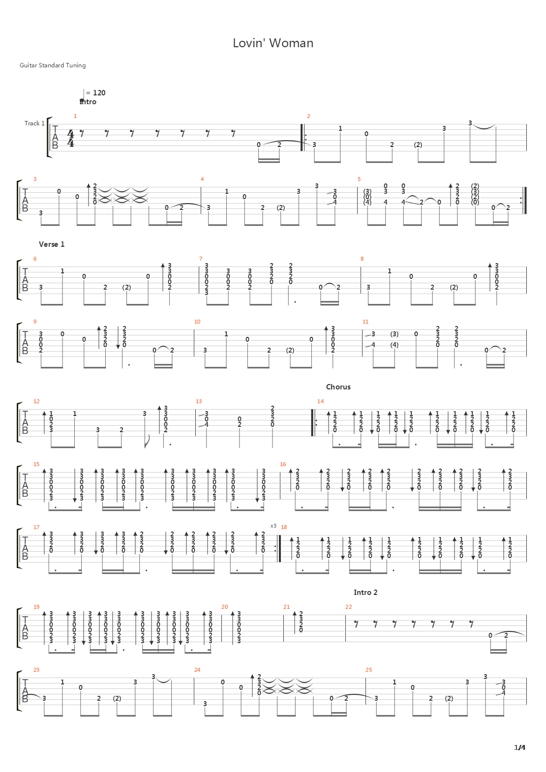 Lovin' Woman吉他谱