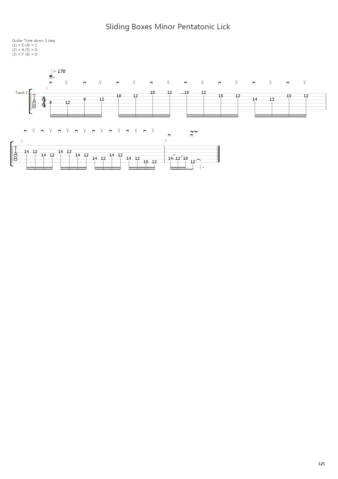 Sliding Boxes Minor Pentatonic Lick吉他谱