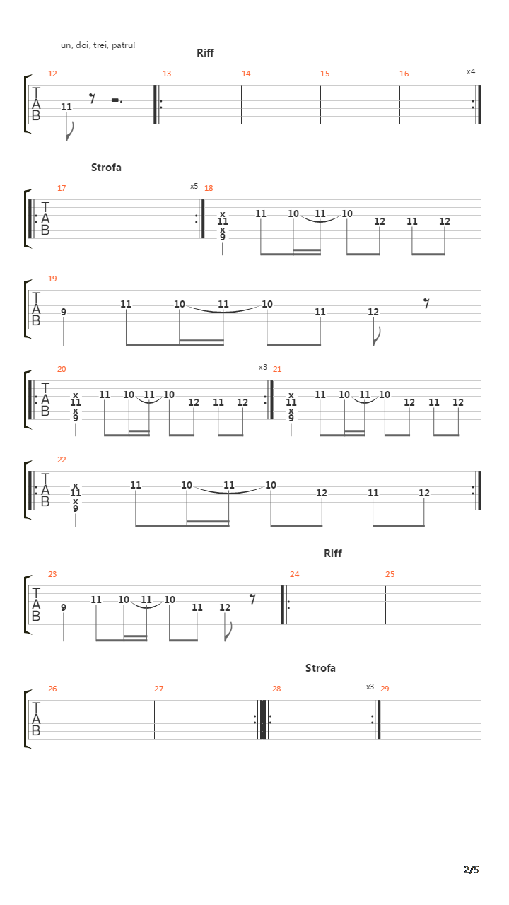 Zdubi Baieti Tari吉他谱