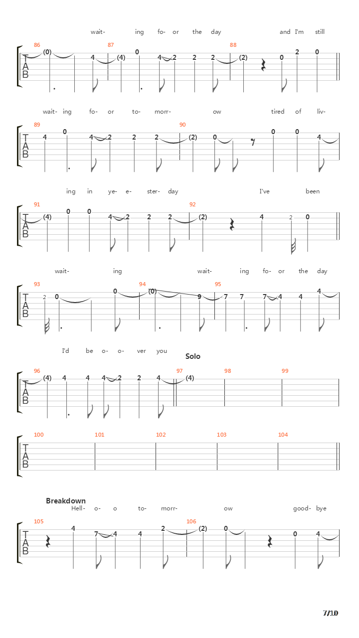 Hello Tomorrow吉他谱
