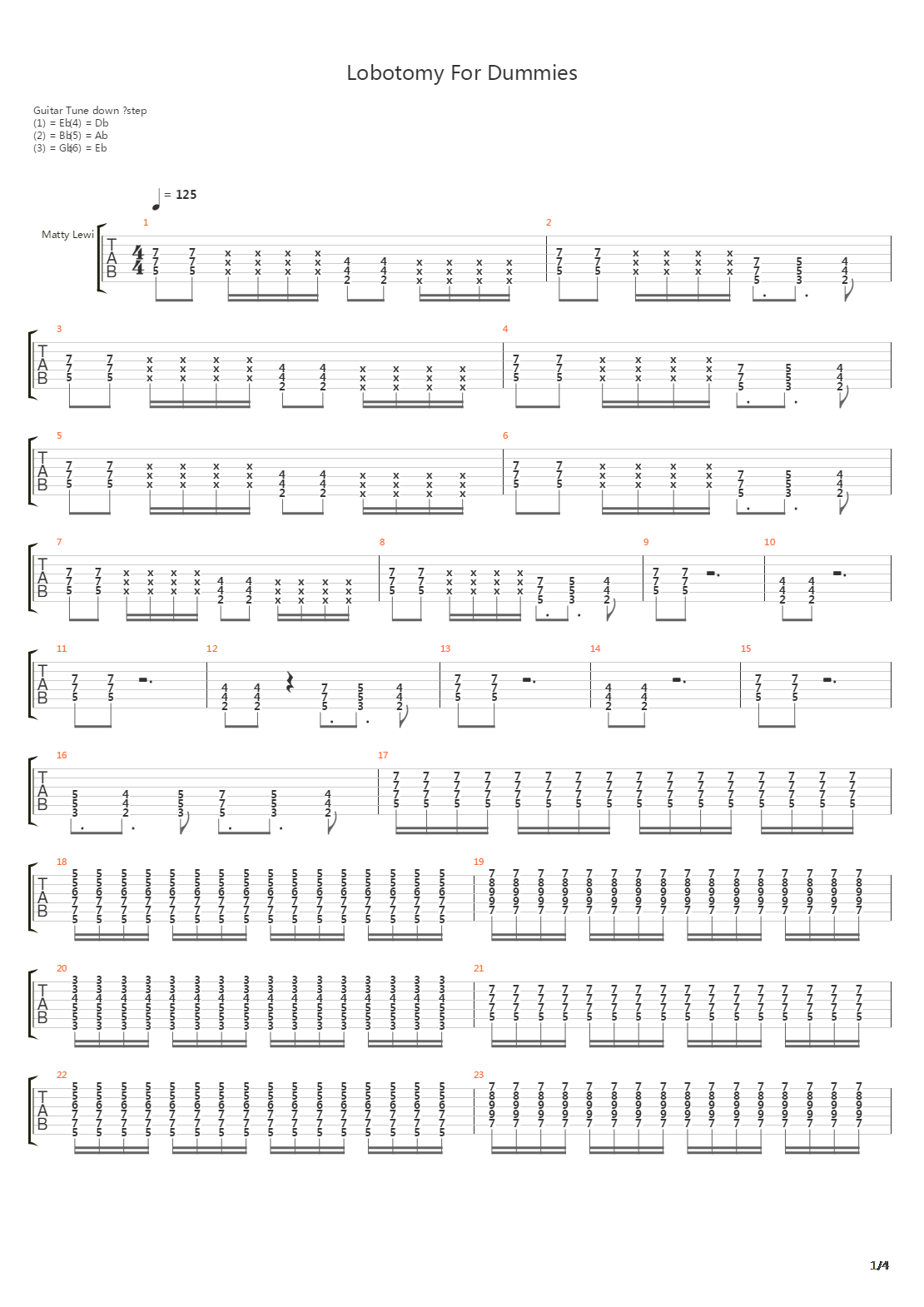 Lobotomy For Dummies吉他谱