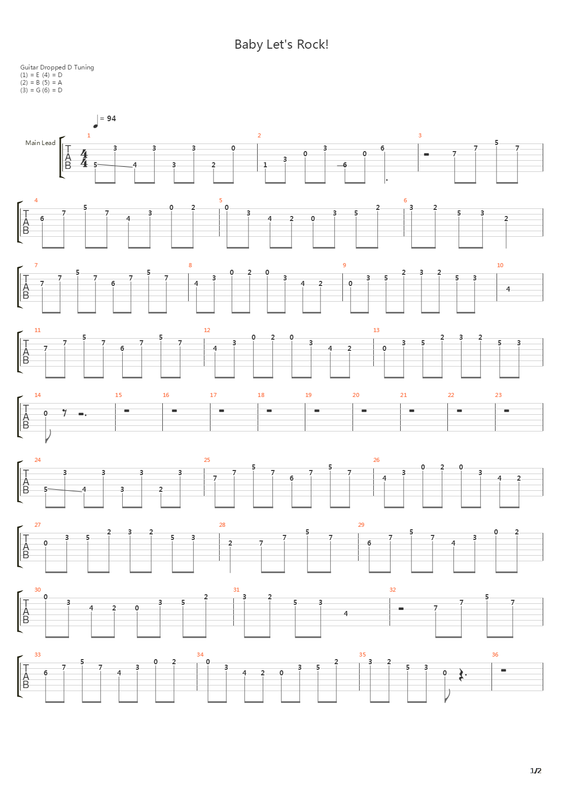 Baby Let's Rock吉他谱