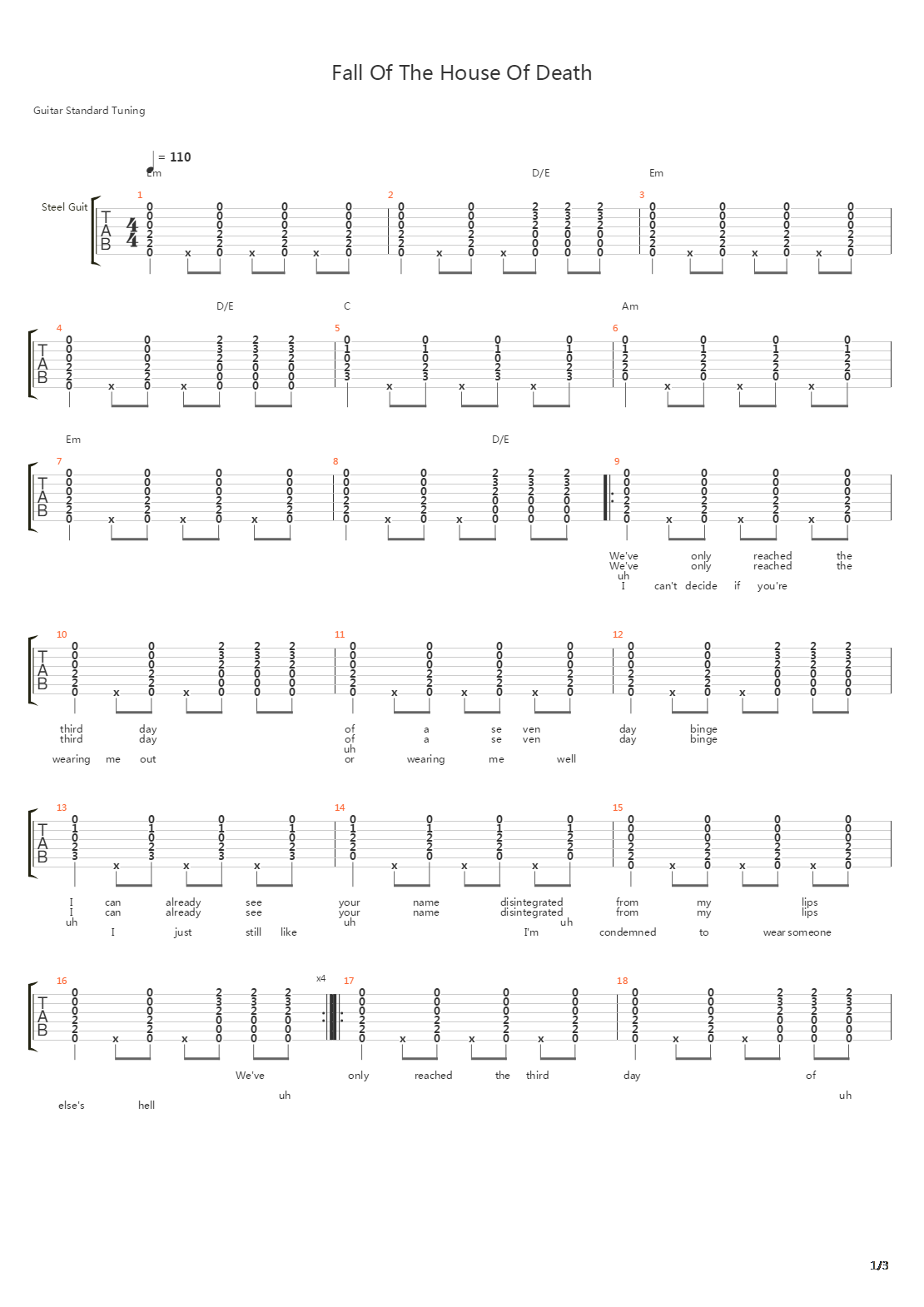 Fall of the House of Death吉他谱
