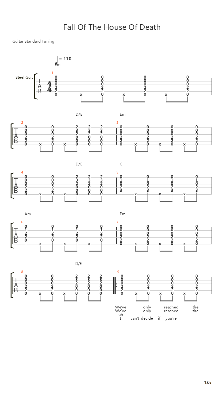 Fall of the House of Death吉他谱