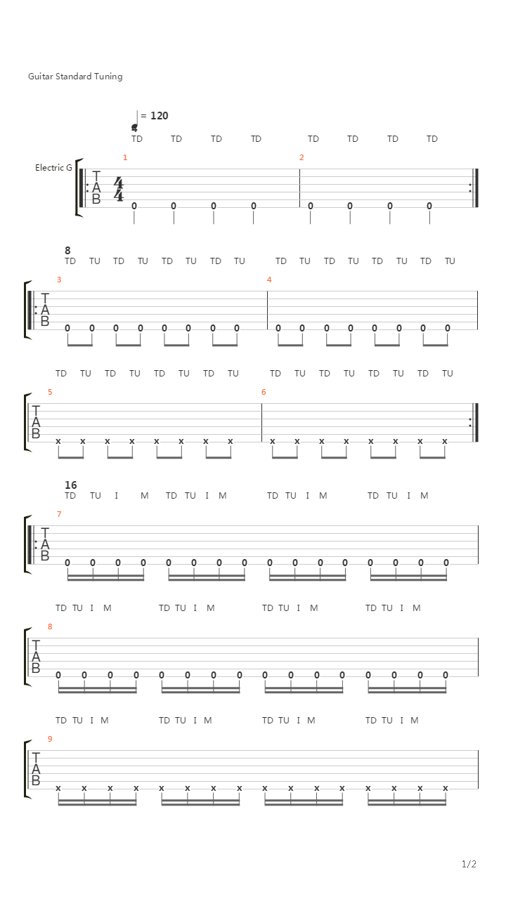 Basic Thumbing Skill（基础拍弦练习）吉他谱