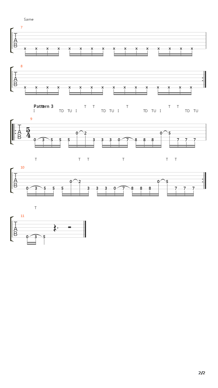 Basic Thumping Skills 2（基础拍弦练习）吉他谱