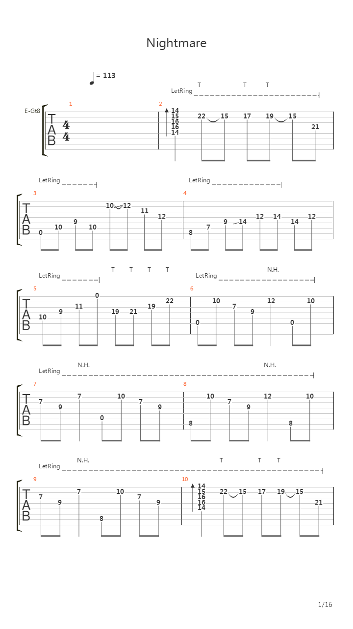 Nightmare吉他谱