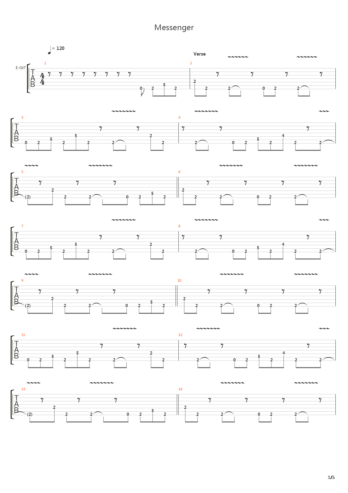 Messenger吉他谱