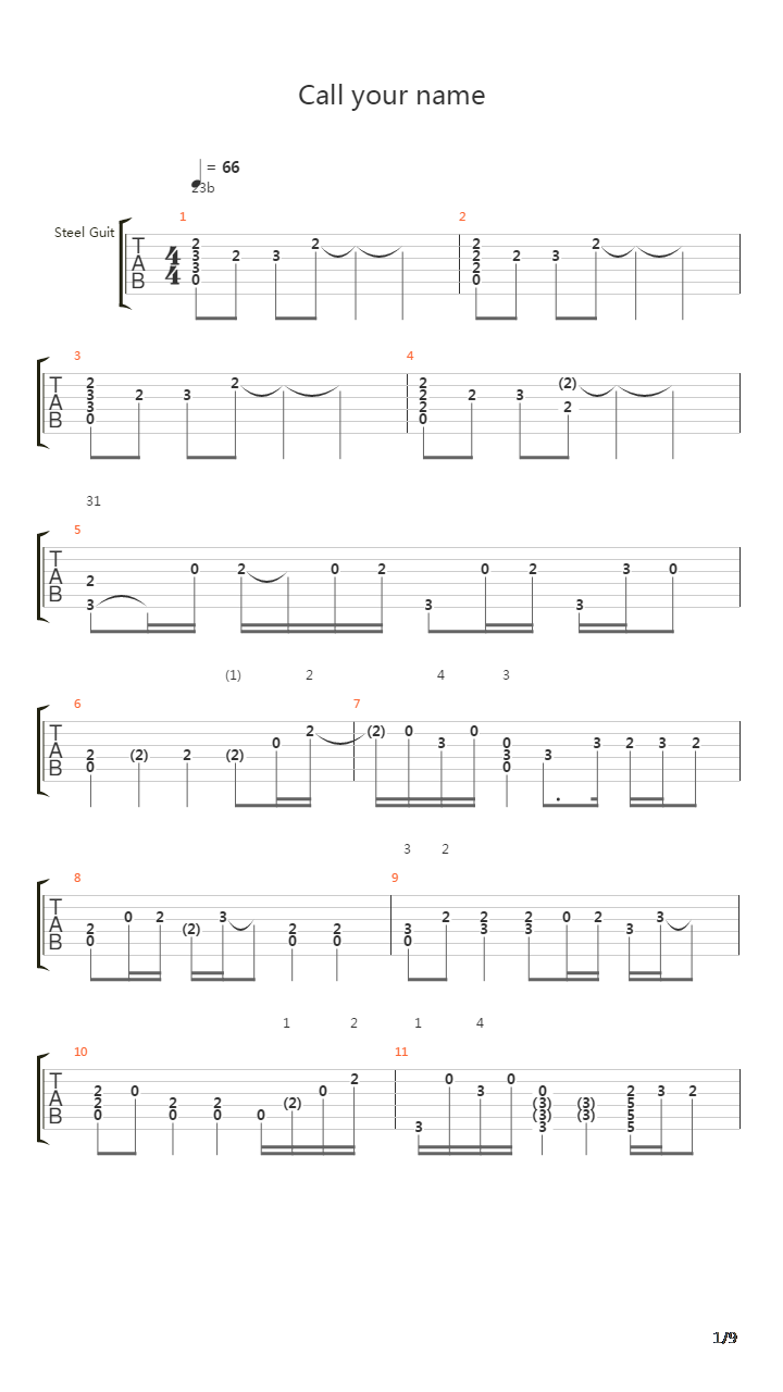 进击的巨人 - Call your name吉他谱