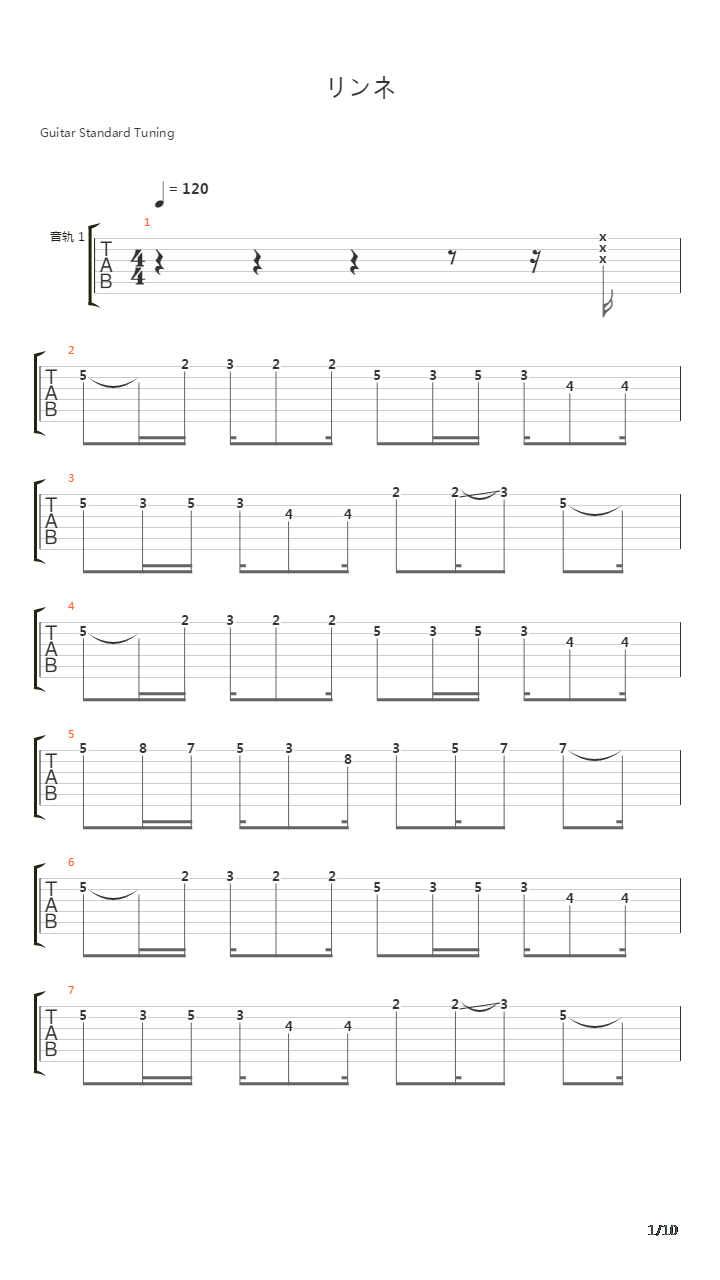 リンネ（轮回）吉他谱
