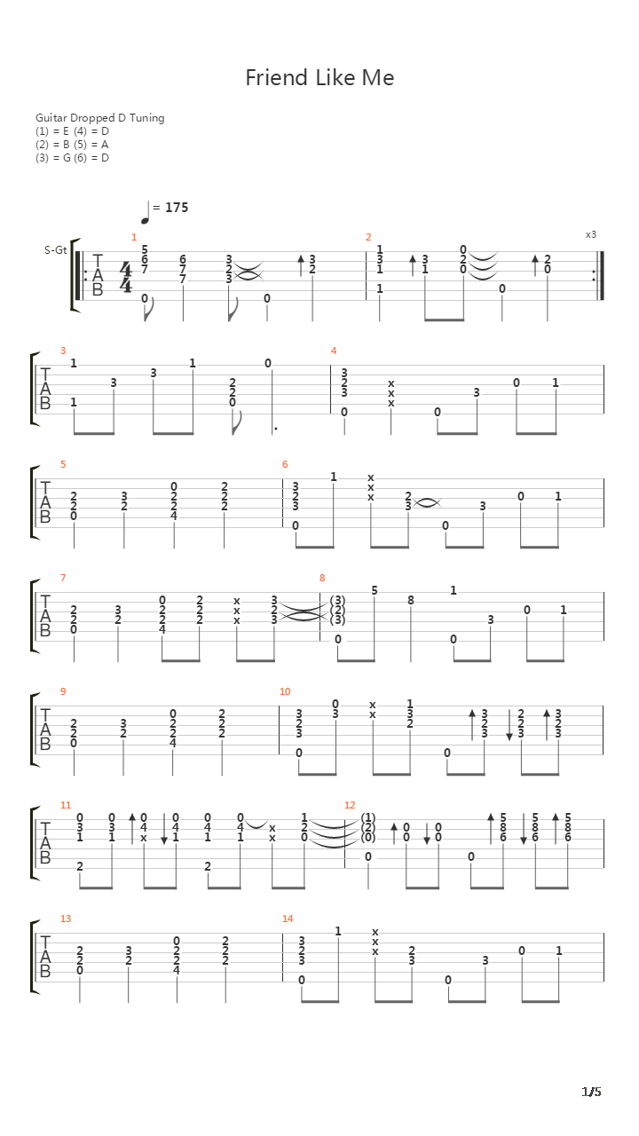 Friend Like Me吉他谱