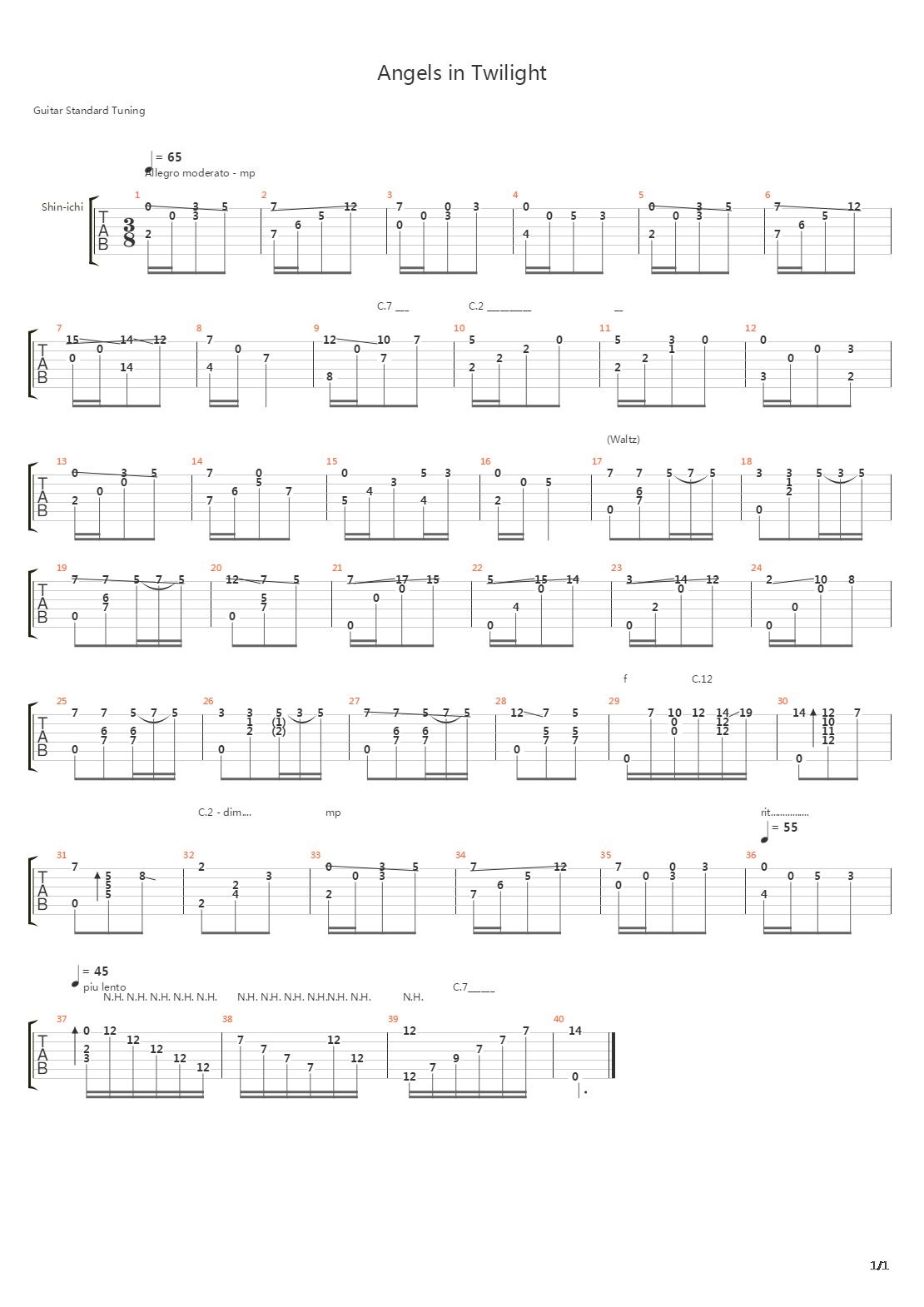 Angels in Twilight吉他谱