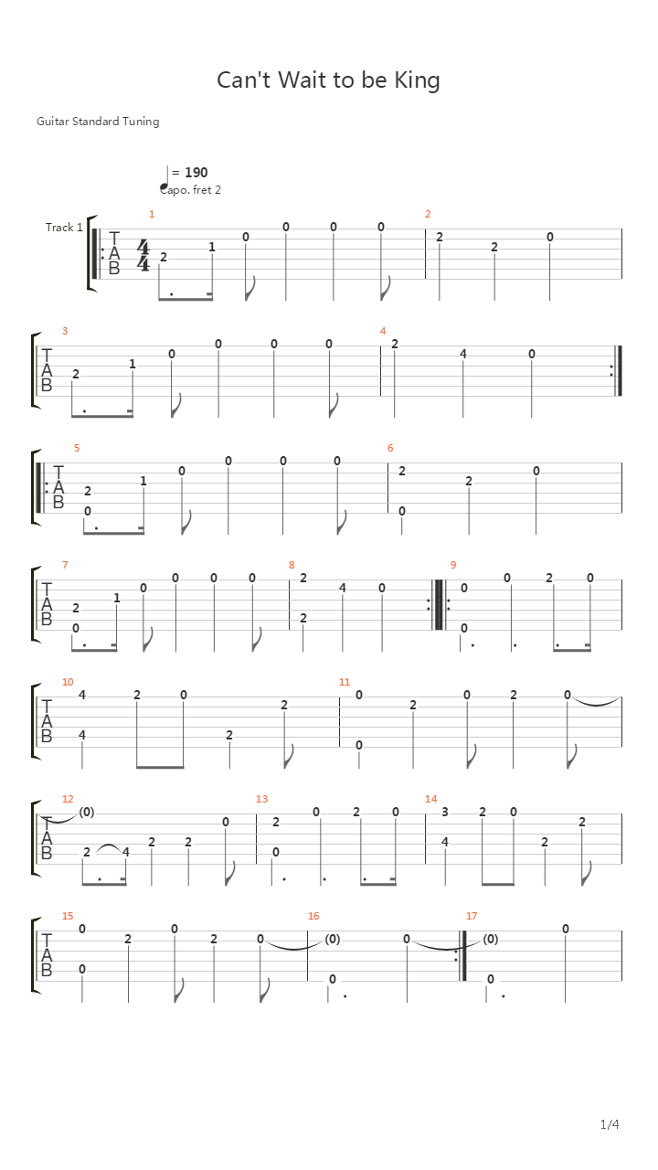 狮子王 - I just can t wait to be king吉他谱