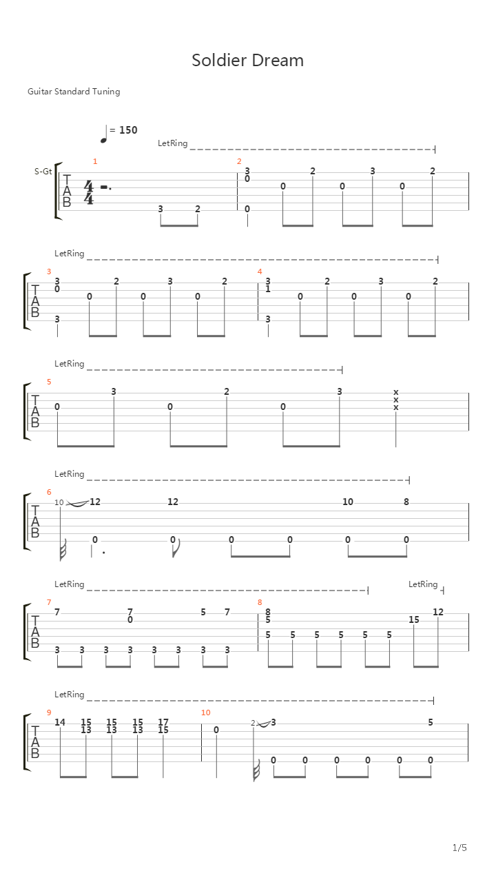 圣斗士星矢 - Soldier Dream吉他谱