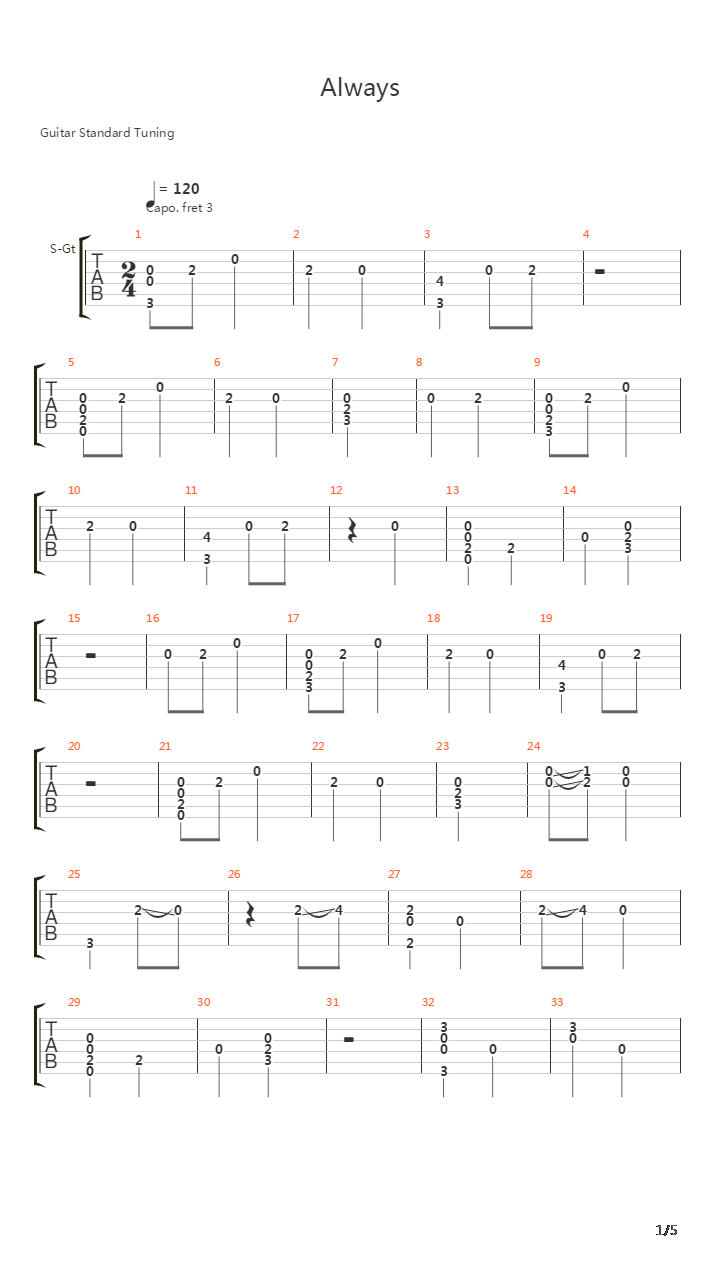 Always(太阳的后裔)吉他谱