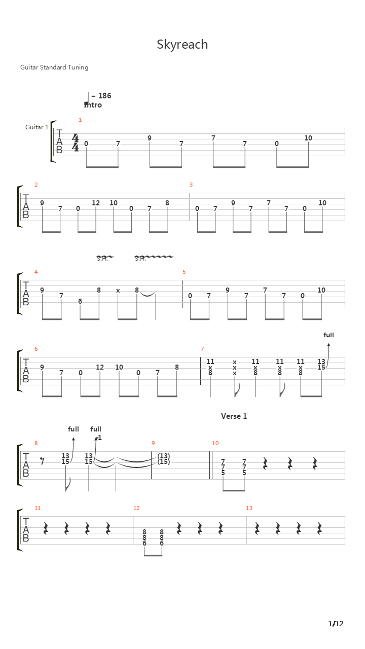 Skyreach（乐队总谱）吉他谱