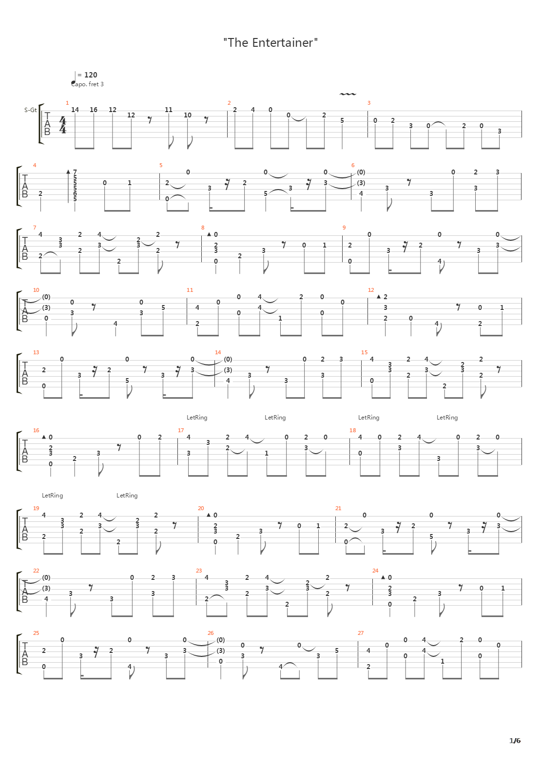 The Entertainer吉他谱