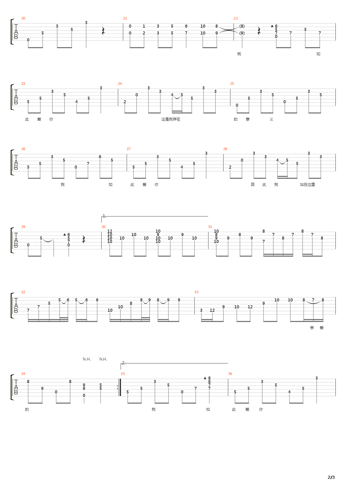 我如此爱你吉他谱