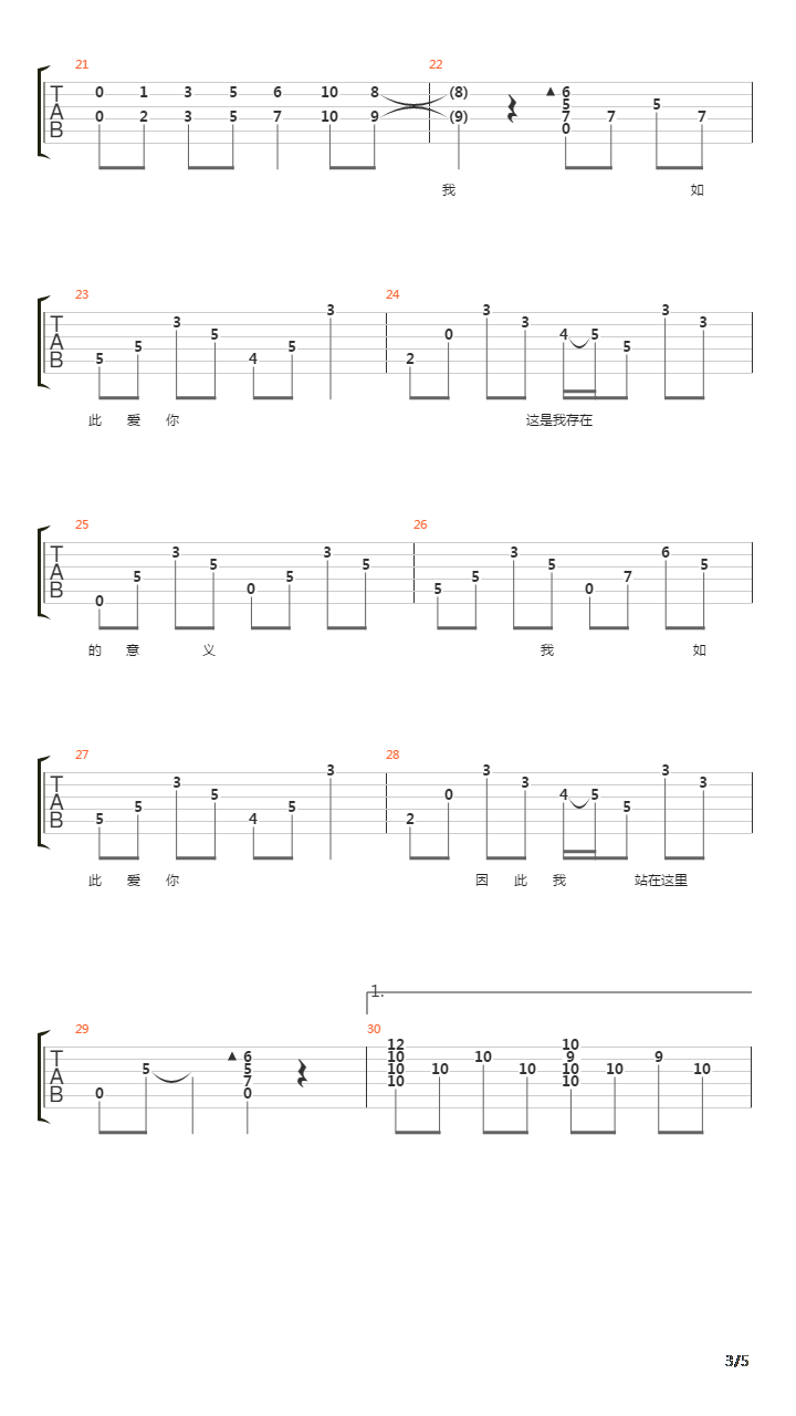 我如此爱你吉他谱