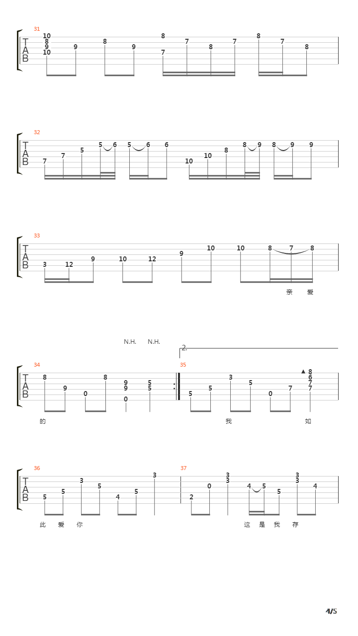 我如此爱你吉他谱