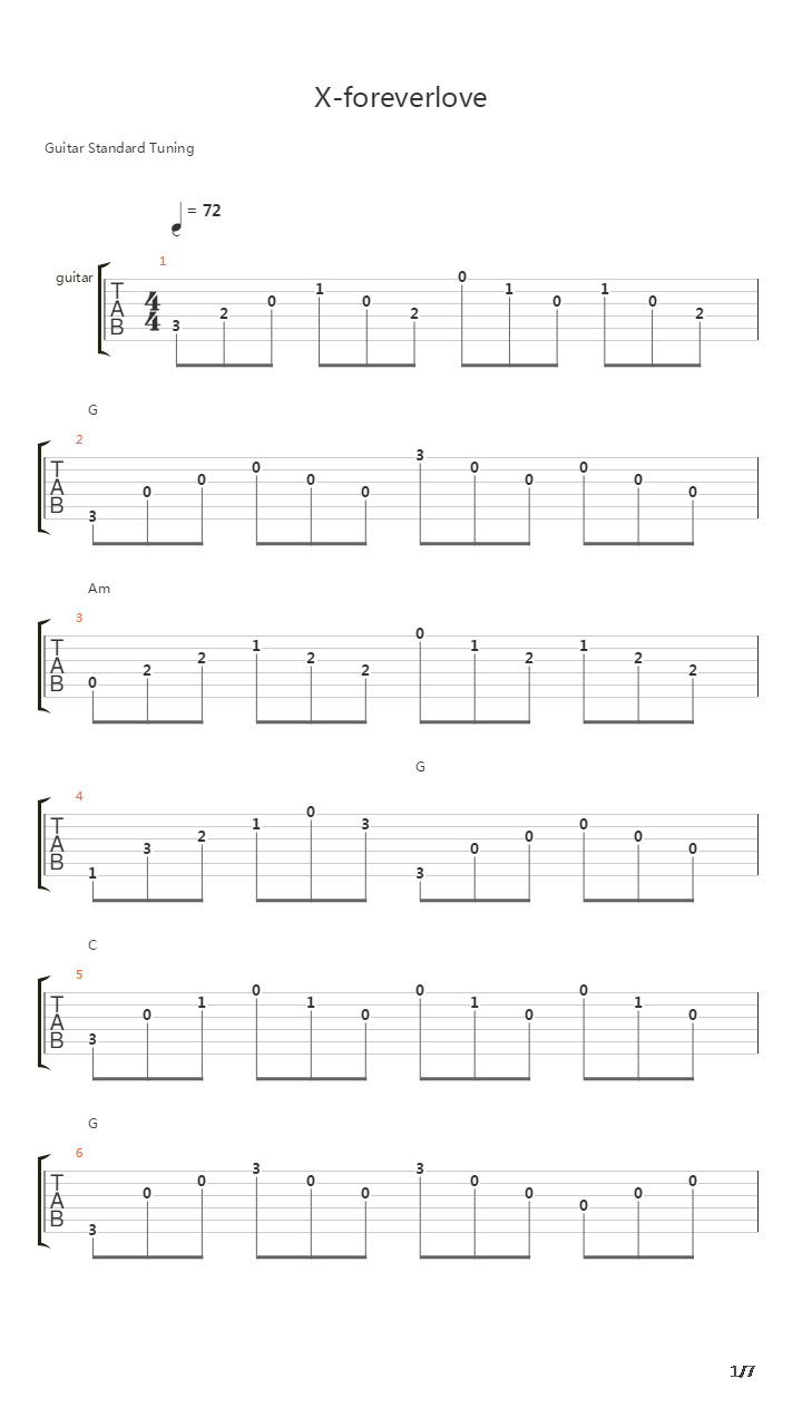 Forever Love（独奏）吉他谱