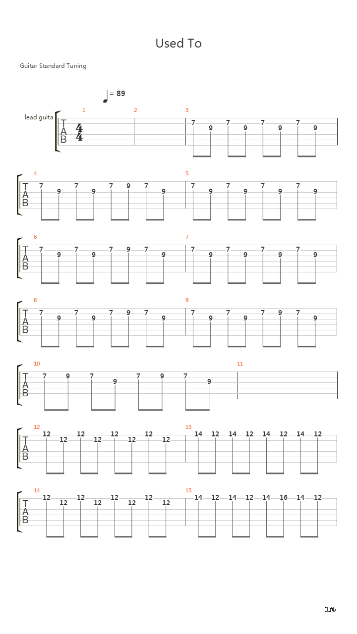Used To吉他谱