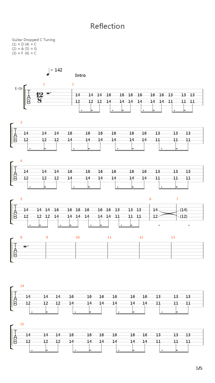 Reflection吉他谱