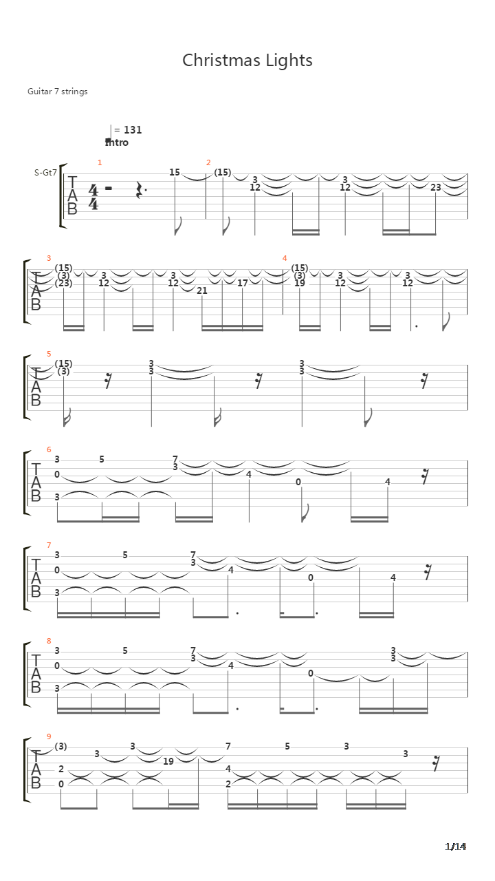 Christmas Lights吉他谱